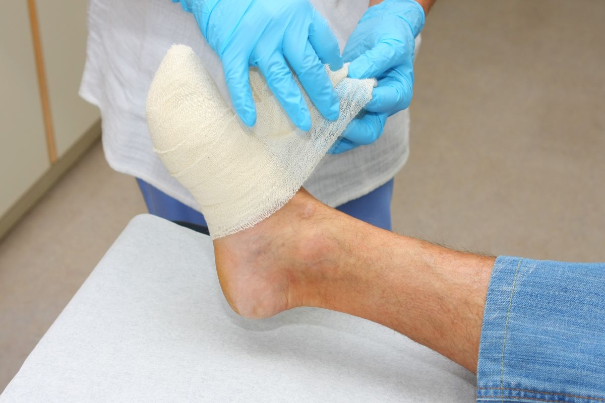 Logan Memorial Hospital Chronic Wound Patient's Bandaged Foot